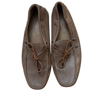 TOD'S Laccetto Men's Driving Loafers in light brown suede Size 6.5 / 8